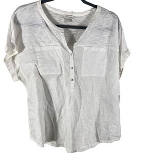 Lucky Brand white Short Sleeve Pocket Shirt